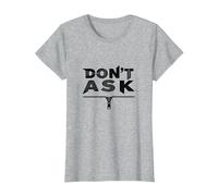 Art Graphique à Fermeture éclair Don't Ask Typography T-Shirt, Femme, Gris Chiné, XL