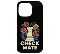 Art Graphique Amusant Check Mate Chess Flower Coque pour iPhone 13 Pro