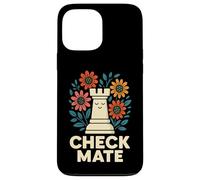 Art Graphique Amusant Check Mate Chess Flower Coque pour iPhone 13 Pro Max