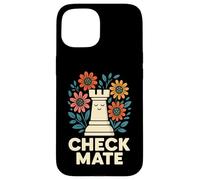 Art Graphique Amusant Check Mate Chess Flower Coque pour iPhone 15