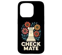 Art Graphique Amusant Check Mate Chess Flower Coque pour iPhone 15 Pro