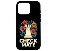 Art Graphique Amusant Check Mate Chess Flower Coque pour iPhone 16 Pro