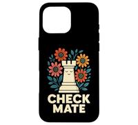 Art Graphique Amusant Check Mate Chess Flower Coque pour iPhone 16 Pro Max