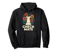 Art Graphique Amusant Check Mate Chess Flower Sweat à Capuche