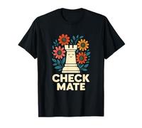 Art Graphique Amusant Check Mate Chess Flower T-Shirt