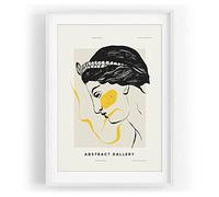 Art graphique antique - Motif décoratif abstrait moderne - Couleur encadrée - Blanc - Format A3