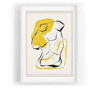 Art graphique antique - Motif décoratif abstrait moderne - Couleur encadrée - Blanc - Format A3