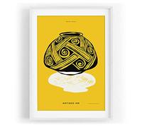 Art graphique antique - Motif décoratif abstrait moderne - Couleur encadrée - Blanc - Format A3