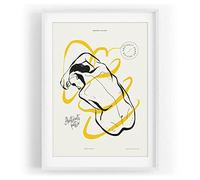 Art graphique antique - Motif décoratif abstrait moderne - Couleur encadrée - Blanc - Format A3