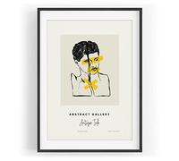 Art graphique antique Motif décoratif abstrait moderne Couleur Motif encadré noir A3