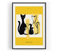 Art graphique antique Motif décoratif abstrait moderne Couleur Motif encadré noir A3