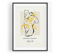 Art graphique antique Motif décoratif abstrait moderne Couleur Motif encadré noir A3