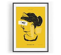 Art graphique antique Motif décoratif abstrait moderne Couleur Motif encadré noir A3