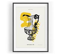 Art graphique antique Motif décoratif abstrait moderne Couleur Motif encadré noir A3