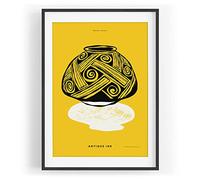 Art graphique antique Motif décoratif abstrait moderne Couleur Motif encadré noir A3