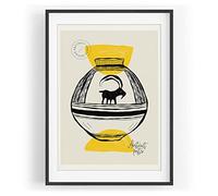 Art graphique antique Motif décoratif abstrait moderne Couleur Motif encadré noir A3