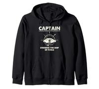 Art Graphique Captain Ship of Fools Humour Nautique Sweat à Capuche