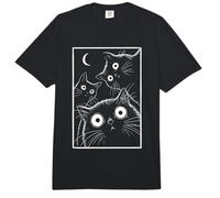Art Graphique Chat Noir rétro au Clair de Lune Comfort Colors Adult Heavyweight T-Shirt