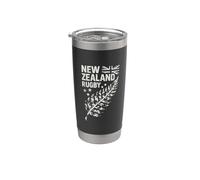 Art graphique de rugby néo-zélandais vintage en argent vieilli Gobelet isotherme en acier inoxydable double paroi