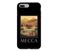 Art Graphique de Voyage rétro avec Horizon du désert de la Mecque Arabie Saoudite Coque pour iPhone 7 Plus/8 Plus