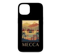 Art Graphique de Voyage rétro avec Horizon du désert de la Mecque Arabie Saoudite Coque pour iPhone 13
