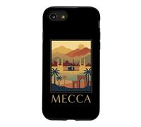 Art Graphique de Voyage rétro avec Horizon du désert de la Mecque Arabie Saoudite Coque pour iPhone SE (2020) / 7/8