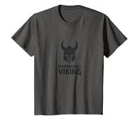 Art Graphique du Casque de Guerrier Viking Moderne T-Shirt, Enfant, Asphalte, 2 Ans