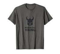 Art Graphique du Casque de Guerrier Viking Moderne T-Shirt, Homme, Asphalte, S
