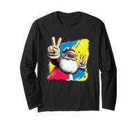 Art Graphique du Père Noël Double Paix Rétro Pop Personnage Manche Longue