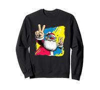 Art Graphique du Père Noël Double Paix Rétro Pop Personnage Sweatshirt