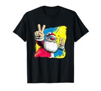 Art Graphique du Père Noël Double Paix Rétro Pop Personnage T-Shirt