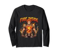 Art Graphique Fire Inside Burning Power Hero Manche Longue