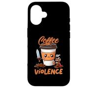 Art Graphique Funny Before Coffee Or Choose-Violence Meme Coque pour iPhone 16