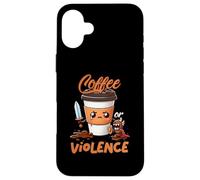 Art Graphique Funny Before Coffee Or Choose-Violence Meme Coque pour iPhone 16 Plus