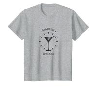 Art Graphique Martini O'Clock Cocktail Hour T-Shirt, Enfant, Gris Chiné, 12 Ans