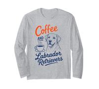 Art Graphique pour Les Amoureux des Chiens Coffee and Labrador Retrievers Manche Longue