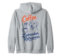 Art Graphique pour Les Amoureux des Chiens Coffee and Labrador Retrievers Sweat à Capuche