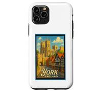 Art graphique rétro vintage York North Yorkshire Angleterre Royaume-Uni Coque pour iPhone 11 Pro