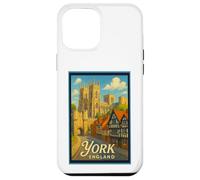 Art graphique rétro vintage York North Yorkshire Angleterre Royaume-Uni Coque pour iPhone 12 Pro Max