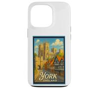 Art graphique rétro vintage York North Yorkshire Angleterre Royaume-Uni Coque pour iPhone 13 Pro