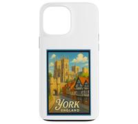 Art graphique rétro vintage York North Yorkshire Angleterre Royaume-Uni Coque pour iPhone 13 Pro Max
