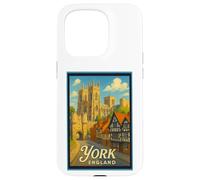 Art graphique rétro vintage York North Yorkshire Angleterre Royaume-Uni Coque pour iPhone 15 Pro