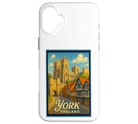 Art graphique rétro vintage York North Yorkshire Angleterre Royaume-Uni Coque pour iPhone 16 Plus