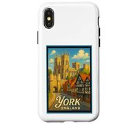 Art graphique rétro vintage York North Yorkshire Angleterre Royaume-Uni Coque pour iPhone X/XS