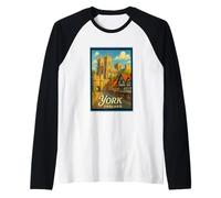 Art graphique rétro vintage York North Yorkshire Angleterre Royaume-Uni Manche Raglan