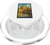 Art graphique rétro vintage York North Yorkshire Angleterre Royaume-Uni PopSockets PopGrip pour MagSafe