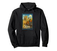 Art graphique rétro vintage York North Yorkshire Angleterre Royaume-Uni Sweat à Capuche