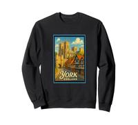 Art graphique rétro vintage York North Yorkshire Angleterre Royaume-Uni Sweatshirt