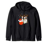 Art Graphique vectoriel Festif Père Noël et Bois de Renne Sweat à Capuche