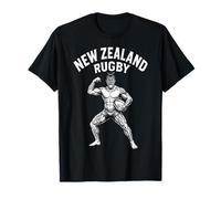 Art Graphique Vieilli du Rugby néo-zélandais - Guerrier Haka Maori T-Shirt